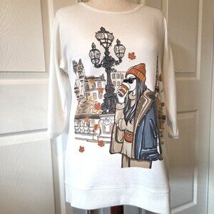 Love & Lace Sweater with Fall Season Graphic Size M